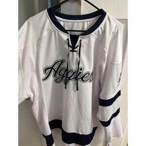 Utah State University Aggies Hockey Jersey Prolook White Navy XL Lace Up USU FB
